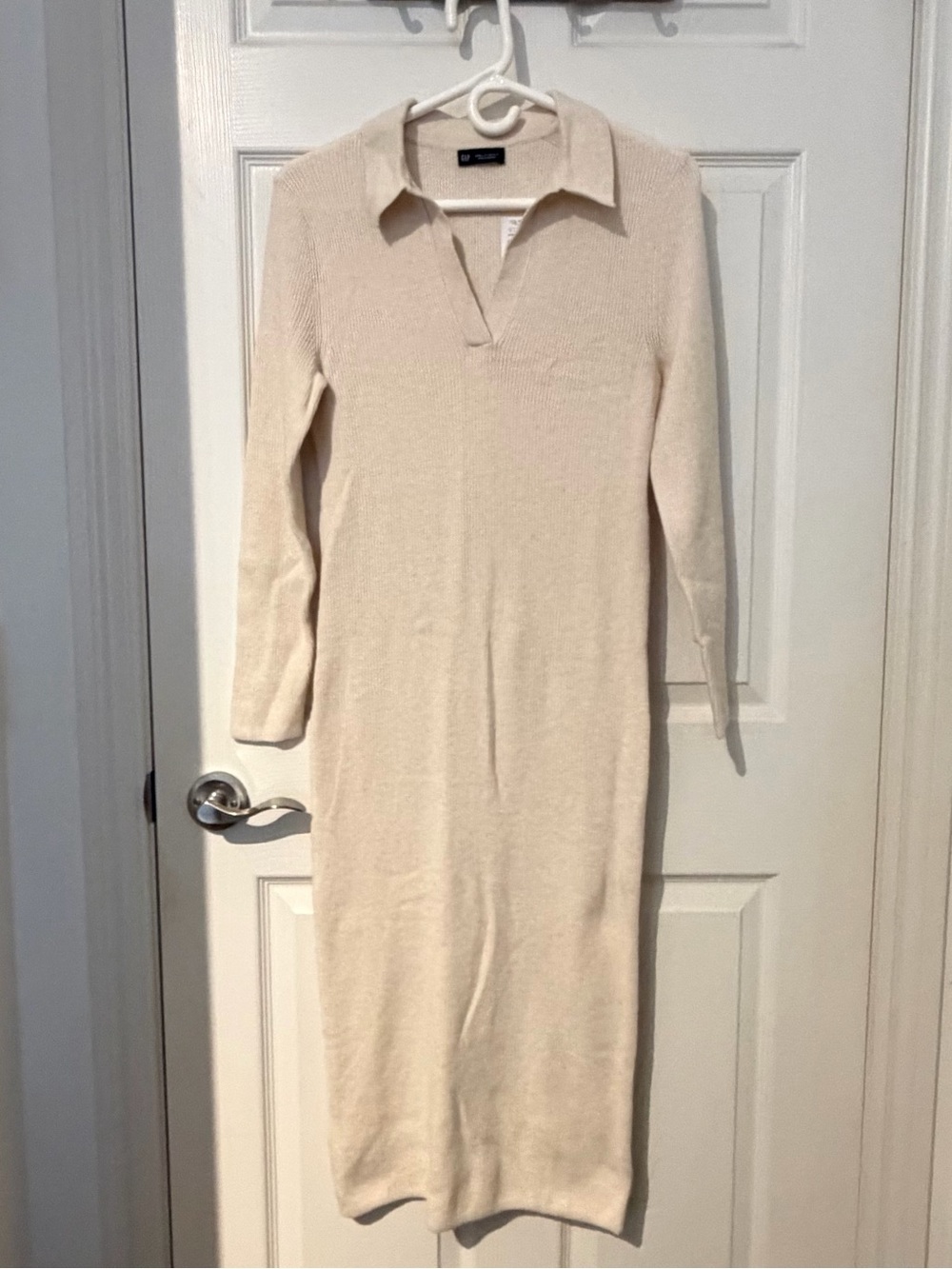 NWT Gap CashSoft Rib Midi Polo Sweater Dress Cream – Small Petite